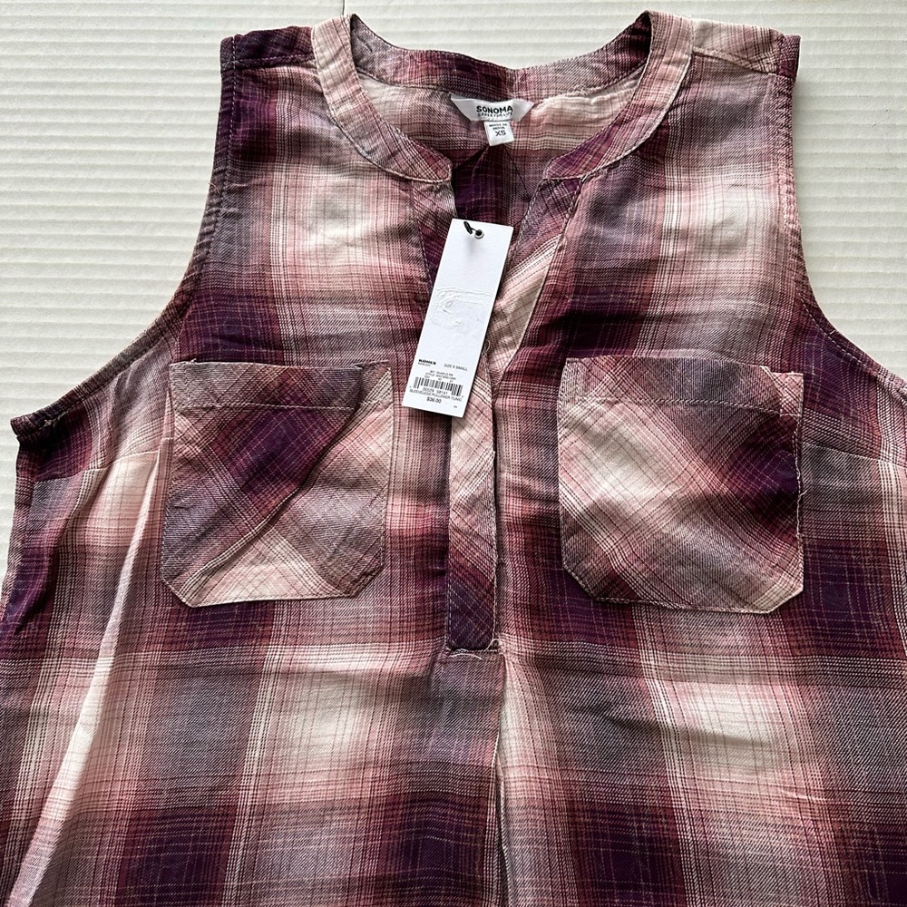 New Sonoma plaid shirt xs